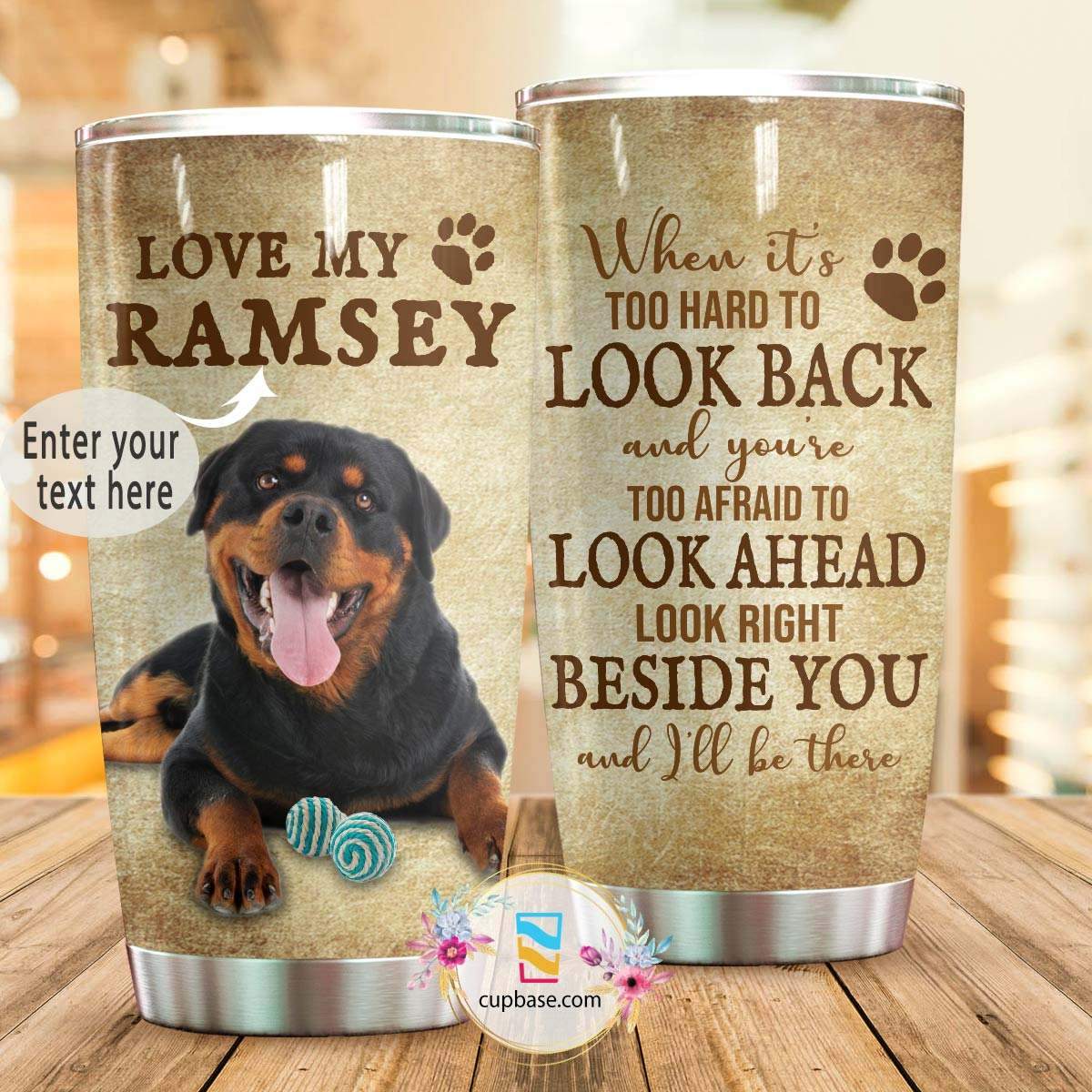 Love My Rottweiler Personalized Tumbler