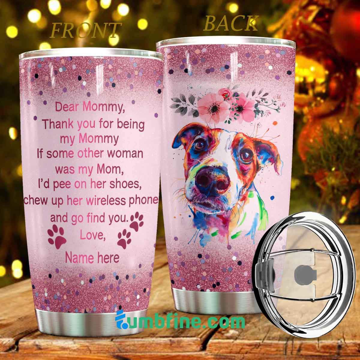 Jack Russell Dear Dog Mom Personalized Tumbler