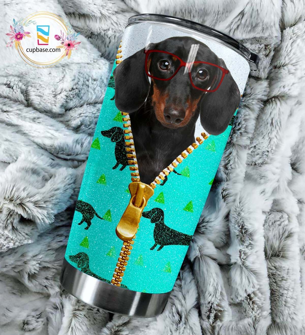 Cute Dachshund Zipper Tumbler