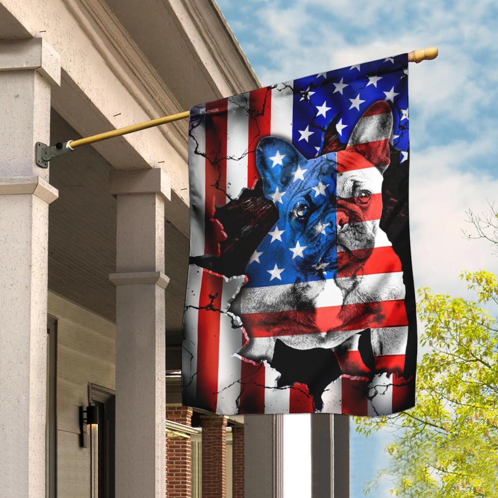 Bulldog American Flag