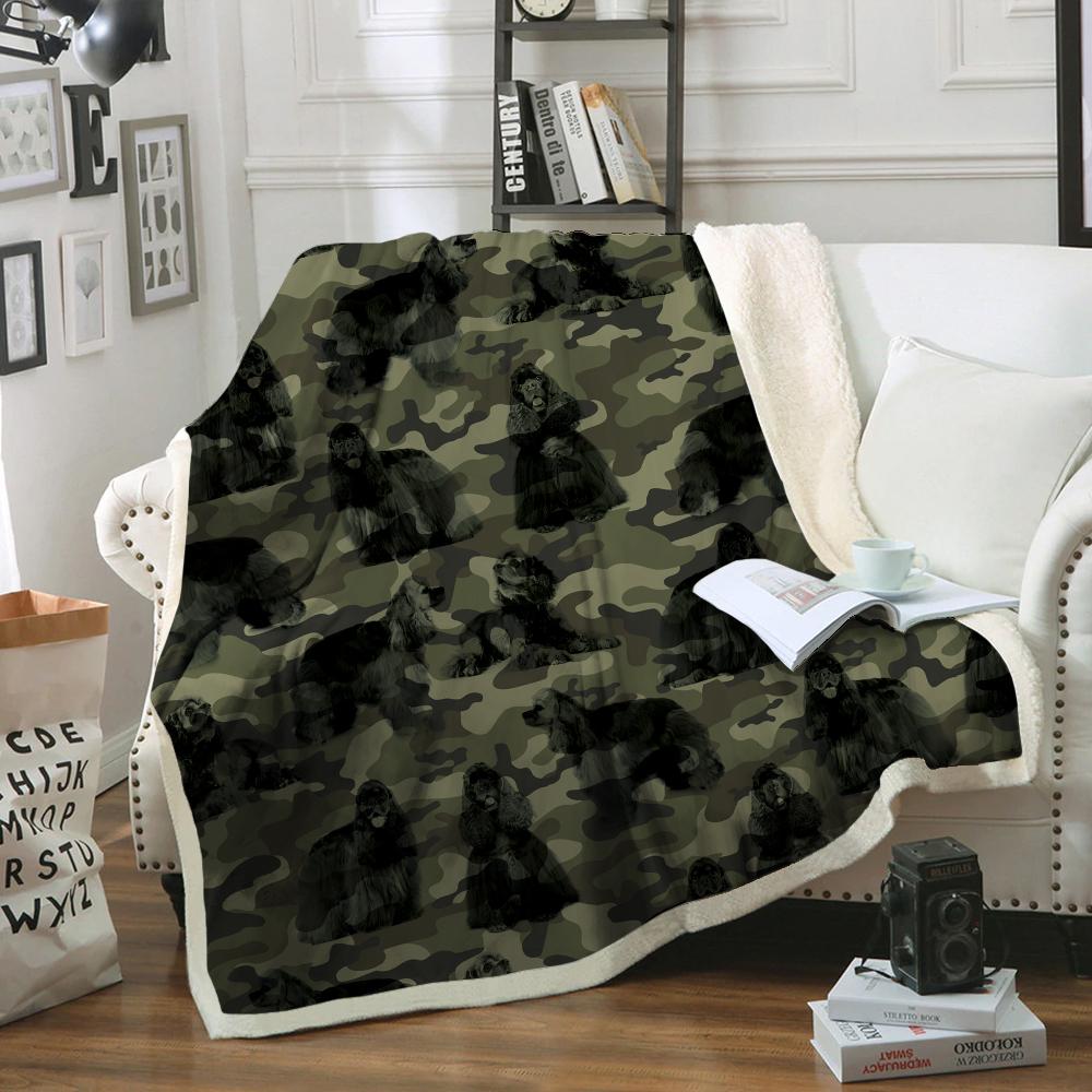 American Cocker Spaniel Camo Blanket