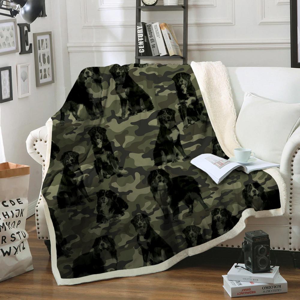 Bernese Mountain Camo Blanket