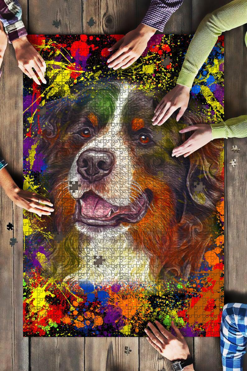 Bernese Mountain Dog Colorful Jigsaw Puzzle