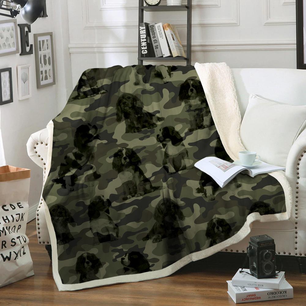 Cavalier King Charles Spaniel Camo Blanket