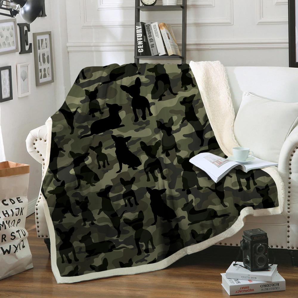 Chihuahua Camo Blanket