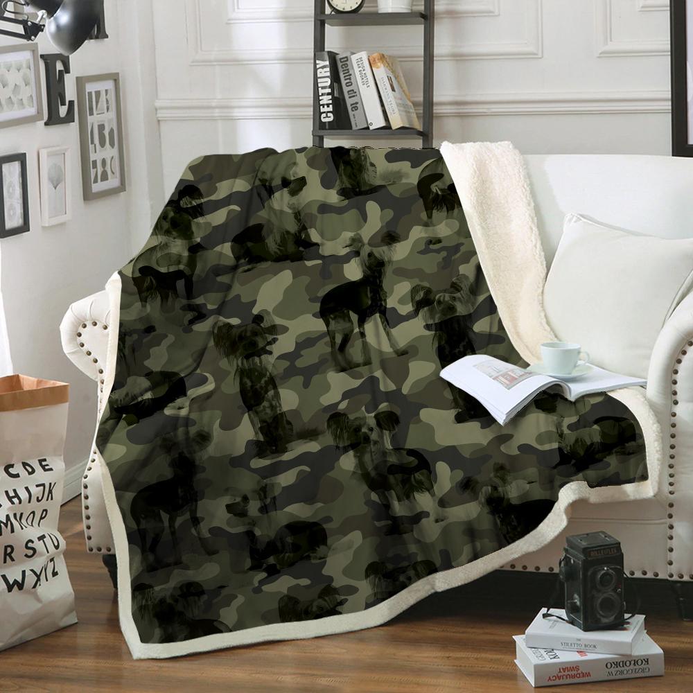 Chinese Crested Camo Blanket