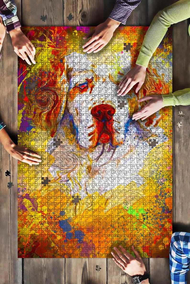 Clumber Spaniel Dog Colorful Jigsaw Puzzle