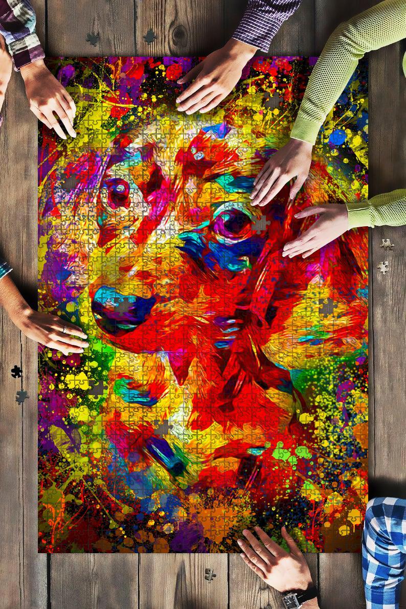 Dachshund Dog Colorful Jigsaw Puzzle