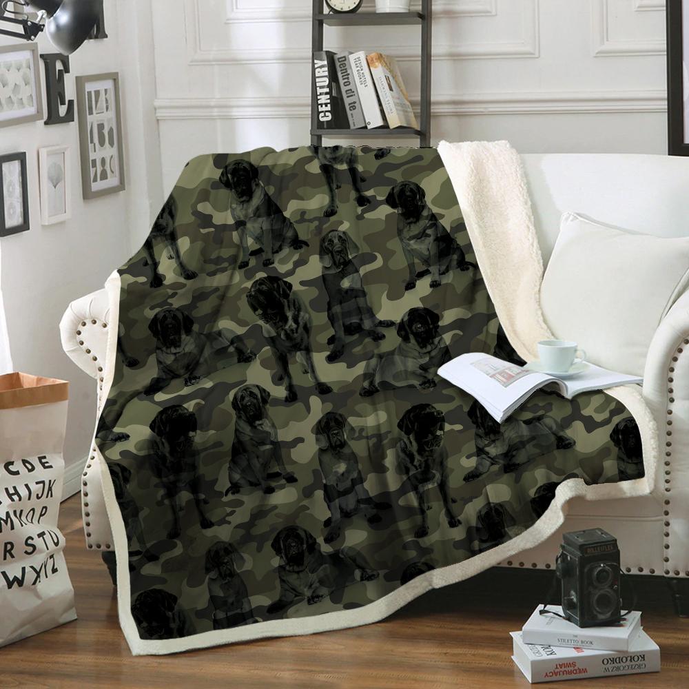 English Mastiff Camo Blanket