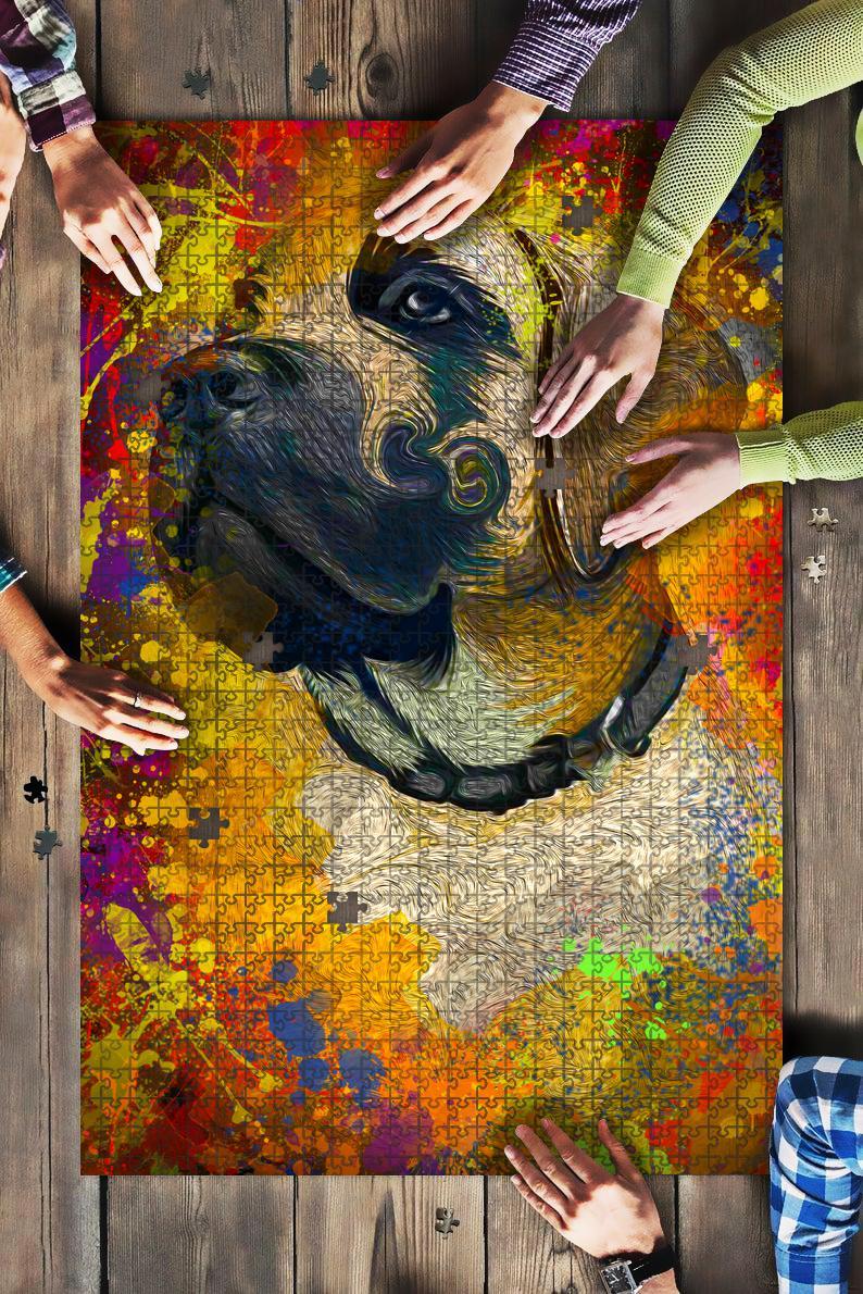 English Mastiff Dog Colorful Jigsaw Puzzle