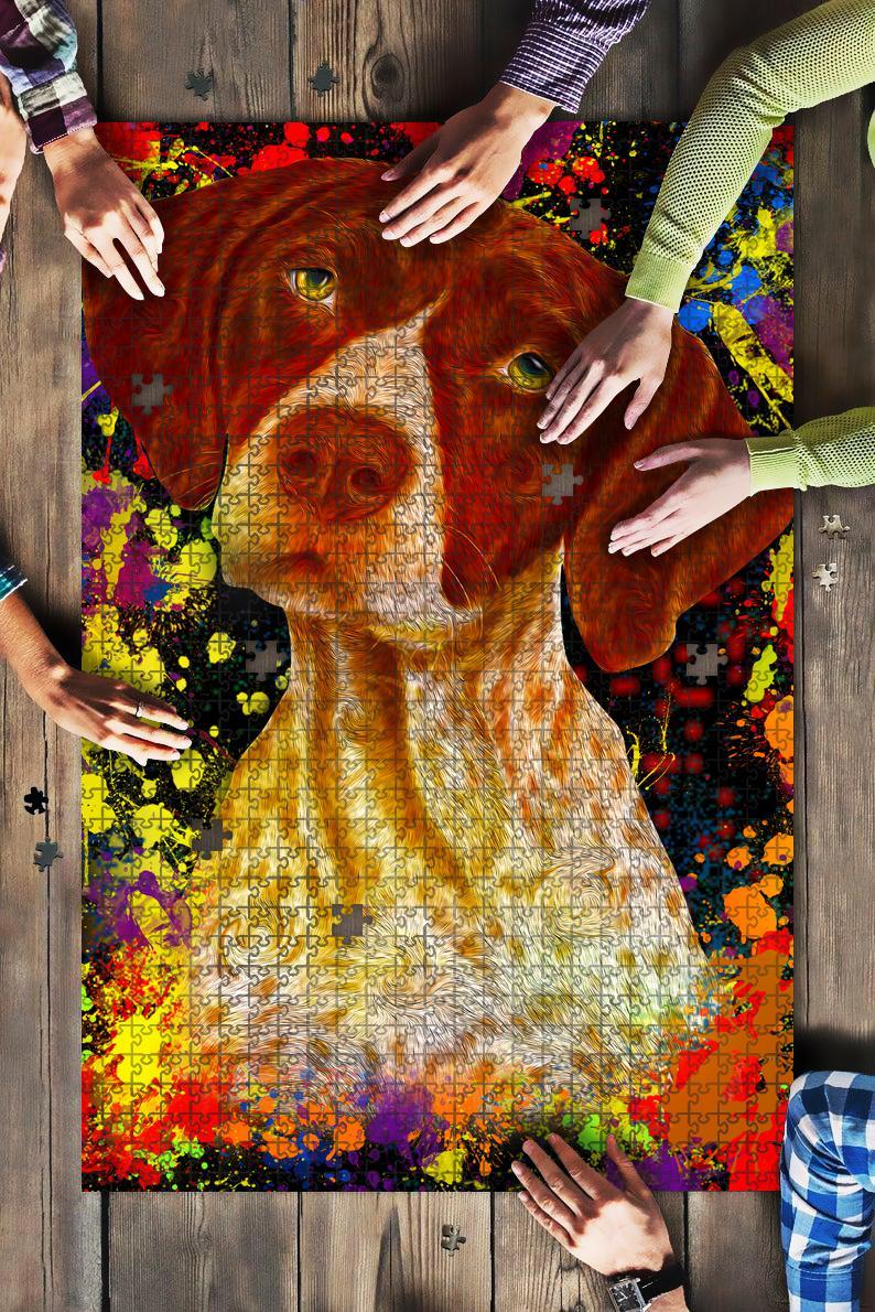 German Shorthaired Pointer Dog Colorful Jigsaw Puzzle