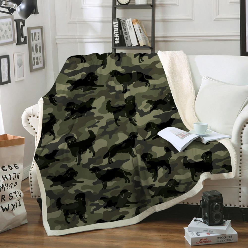 Golden Retriever Camo Blanket