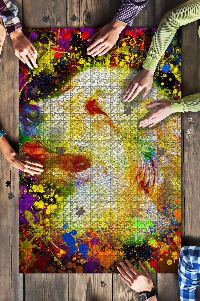 Great Pyrenees Dog Colorful Jigsaw Puzzle