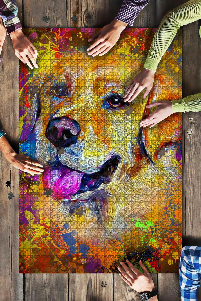 Labrador Dog Colorful Jigsaw Puzzle