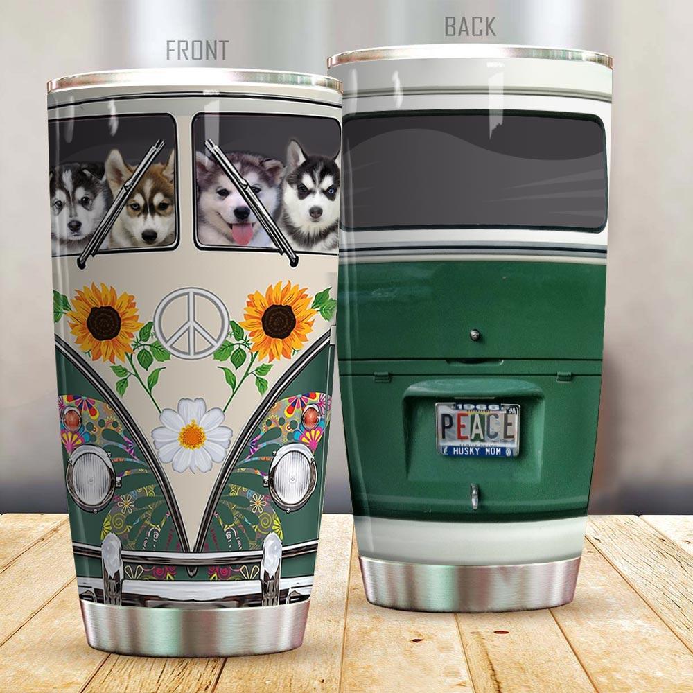 Siberian Husky Hippie Bus T3107 Mh17 Tumbler