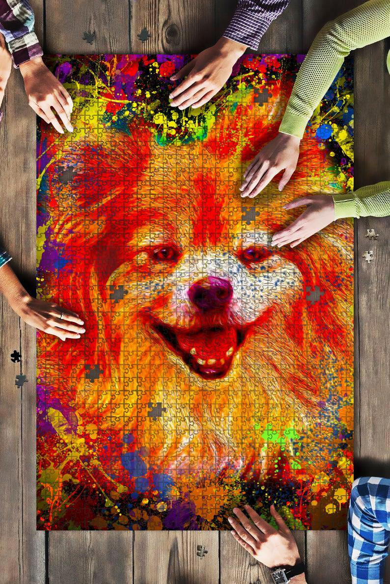 Pomeranian Dog Colorful Jigsaw Puzzle