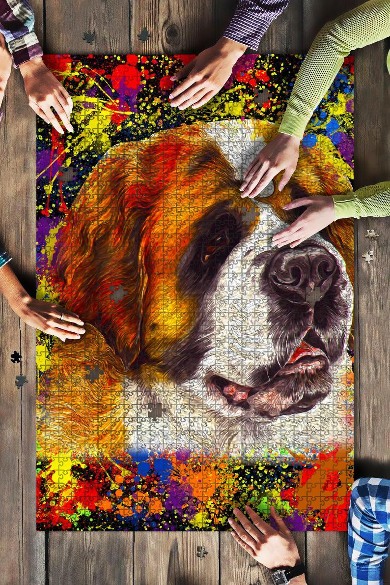 Stbernard Dog Colorful Jigsaw Puzzle