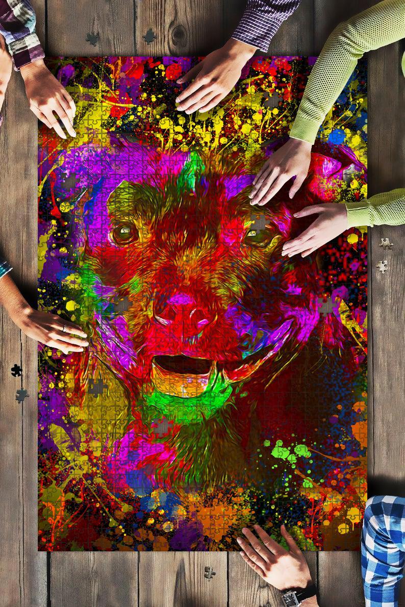 Staffordshire Bull Terrier Dog Colorful Jigsaw Puzzle