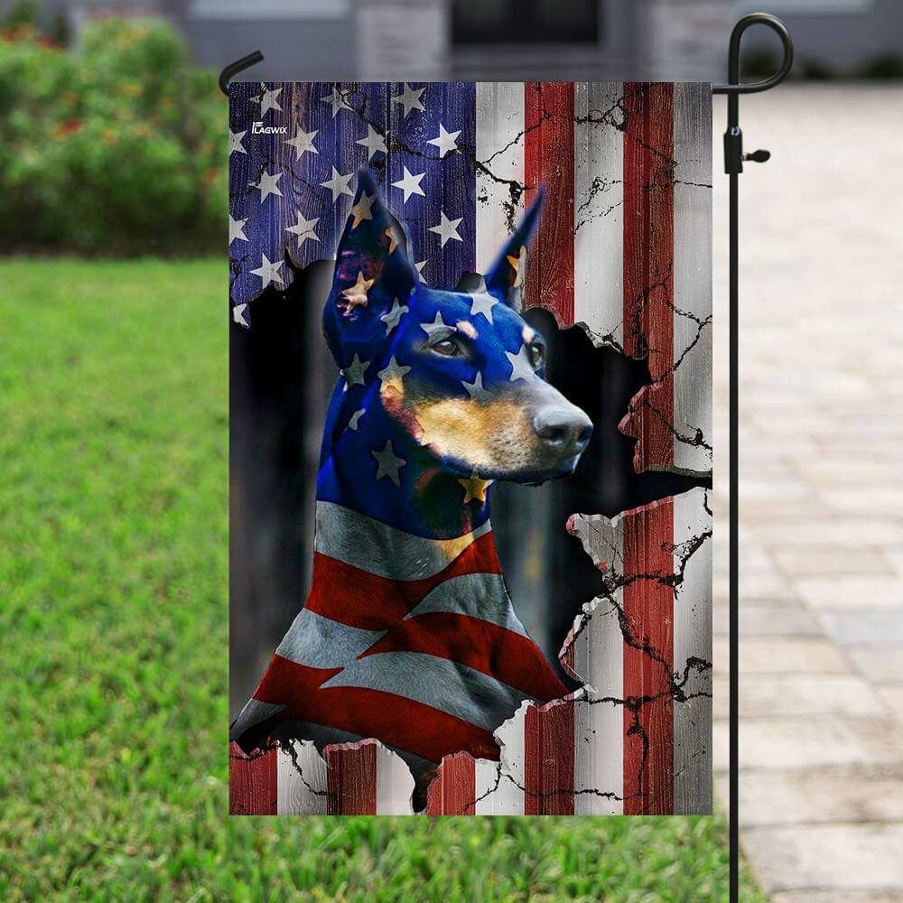 Doberman Pinscher American Flag