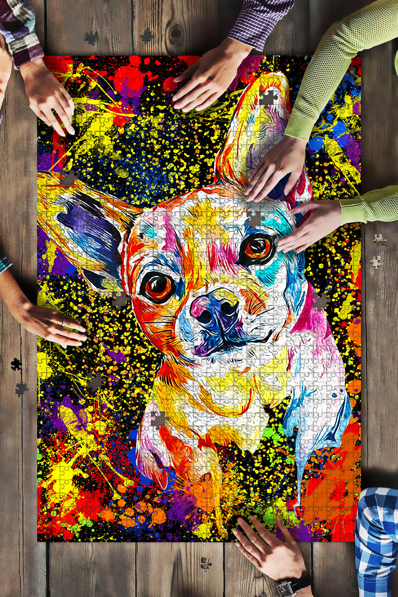 Chihuahua Dog Colorful Jigsaw Puzzle