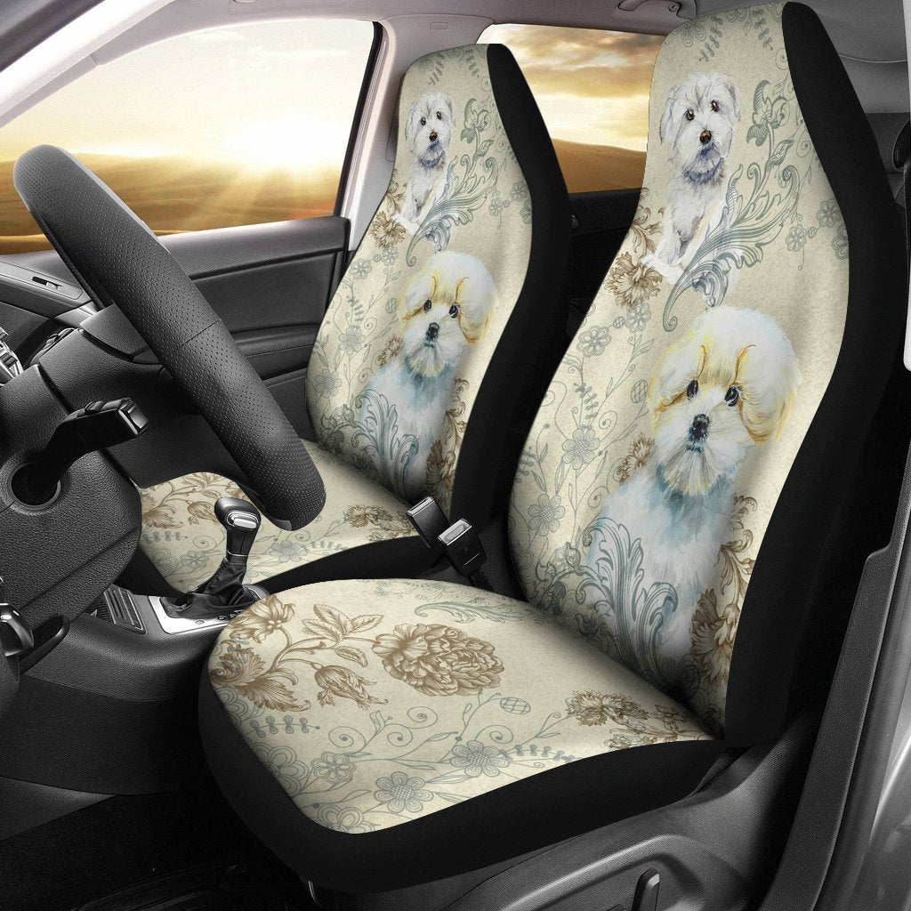 Maltese Dogs Pets Car Seat Cover