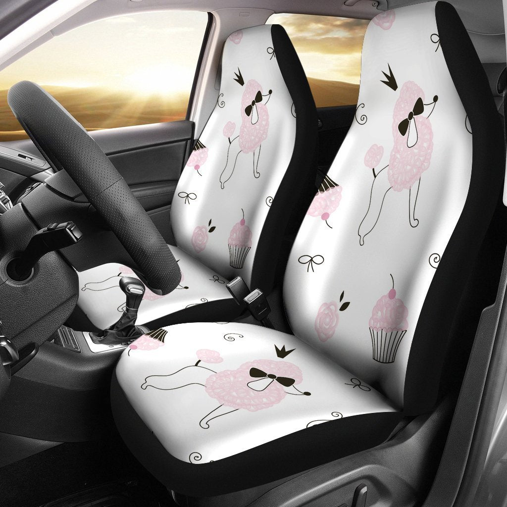 Cute Poodle Dog Car Seat Cover