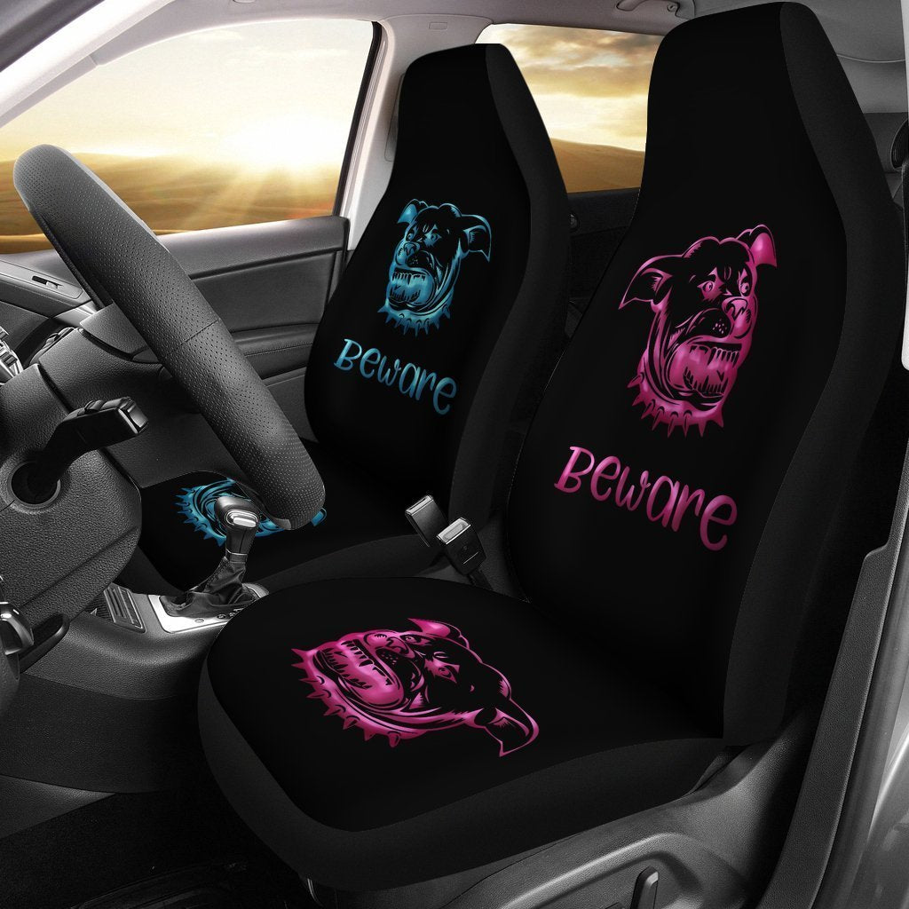 Pitbull Pink And Blue For Kings And Queens Car Seat Cover