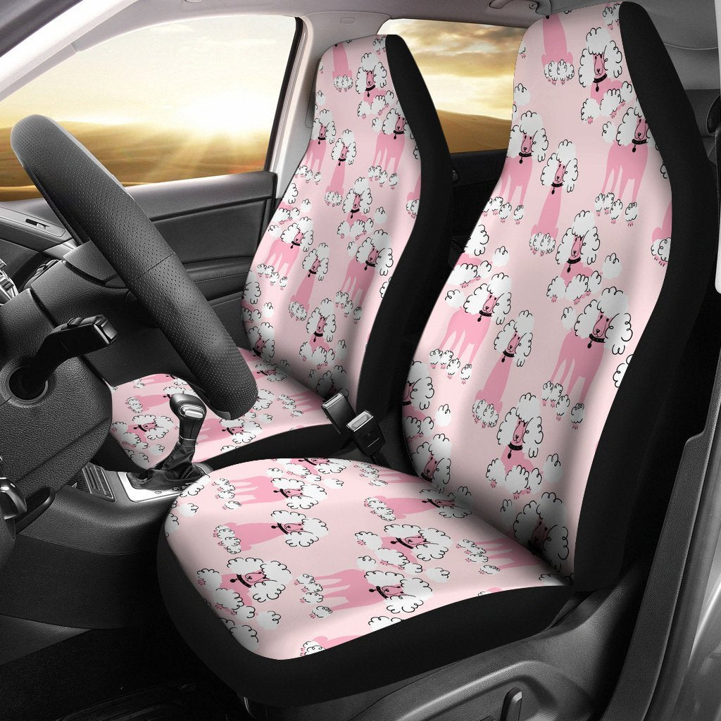 Poodle Pink Color Patterns Car Seat Cover