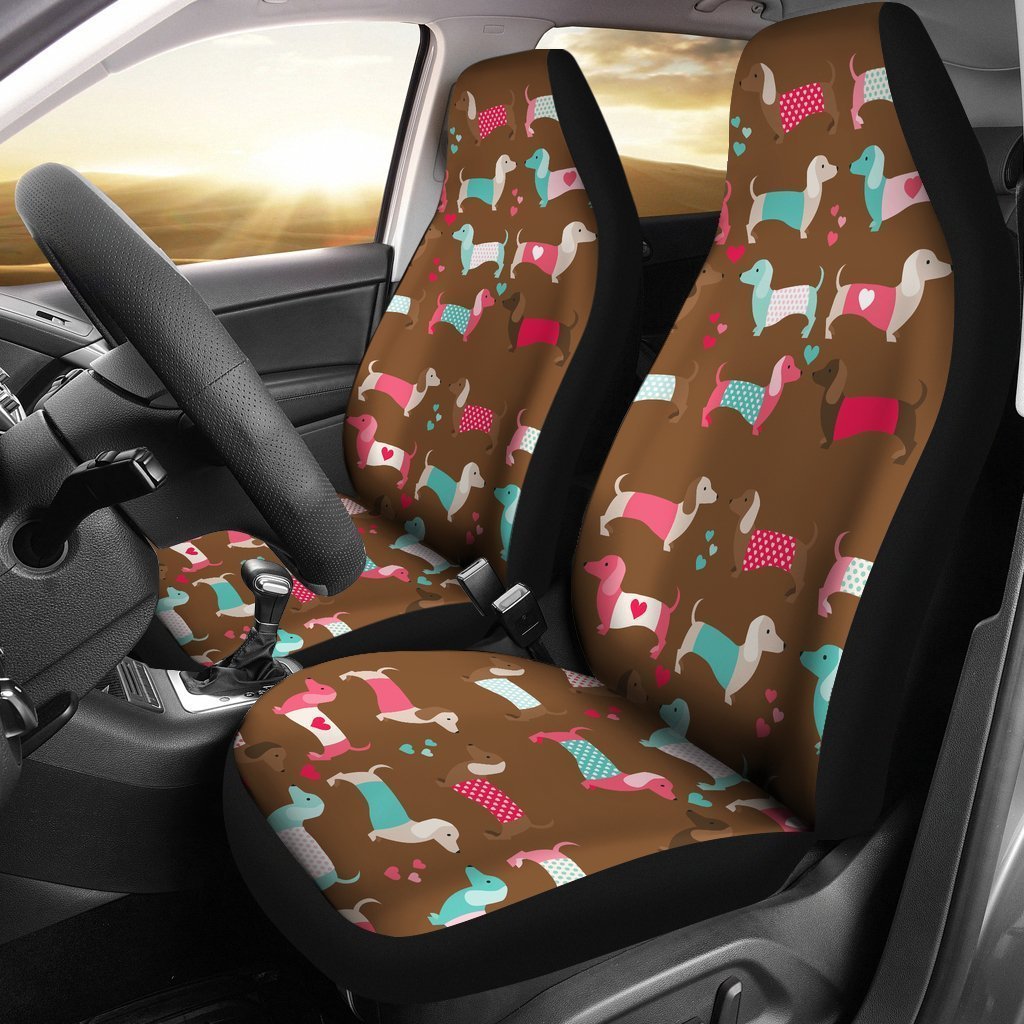 Dachshund Art Patterns Colorful Car Seat Cover