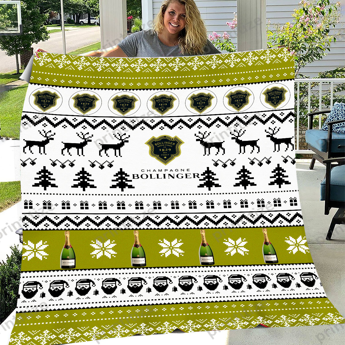 Bollinger Funny Ugly Christmas Pattern Blanket