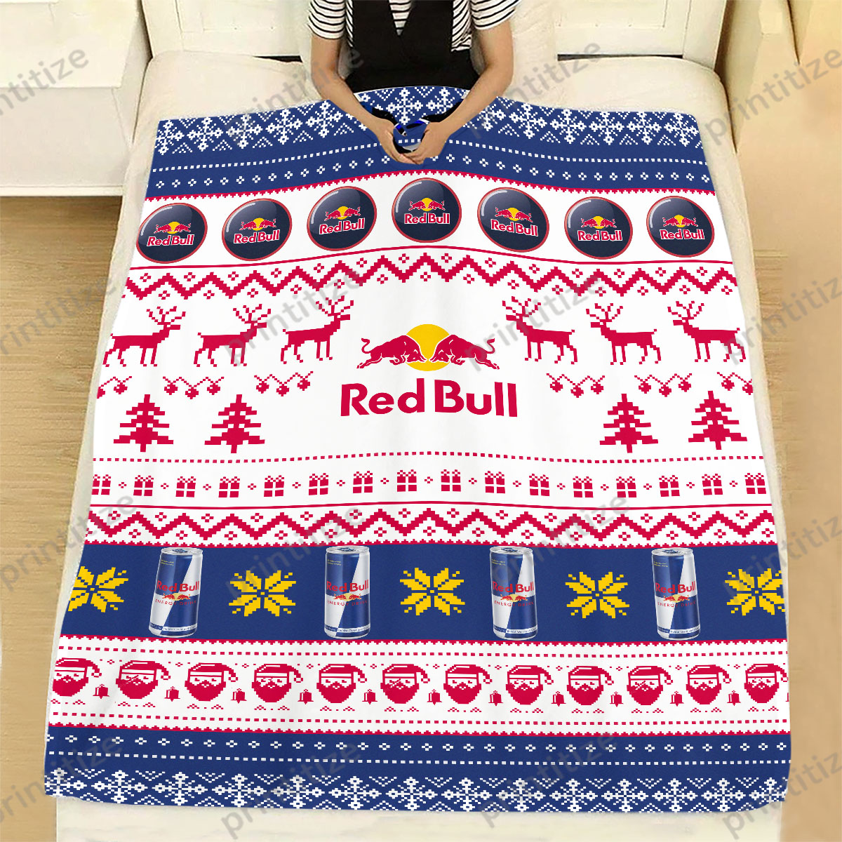 Red Bull Ugly Christmas Blanket
