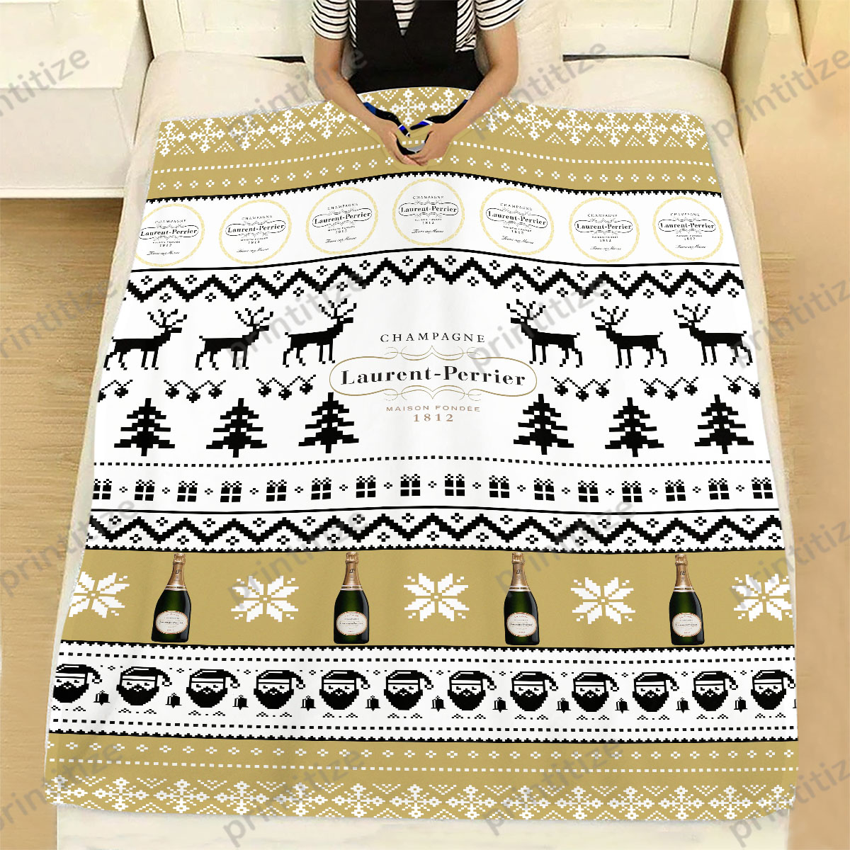 Laurent Perrier Funny Ugly Christmas Pattern Blanket