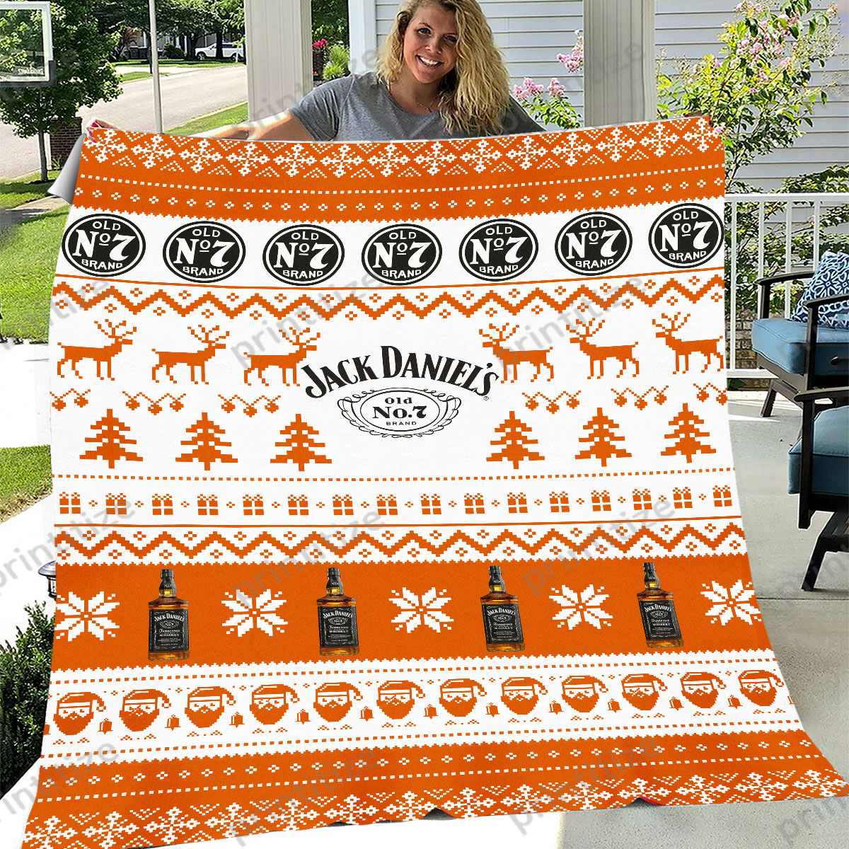 Jack Daniels Ugly Christmas Blanket