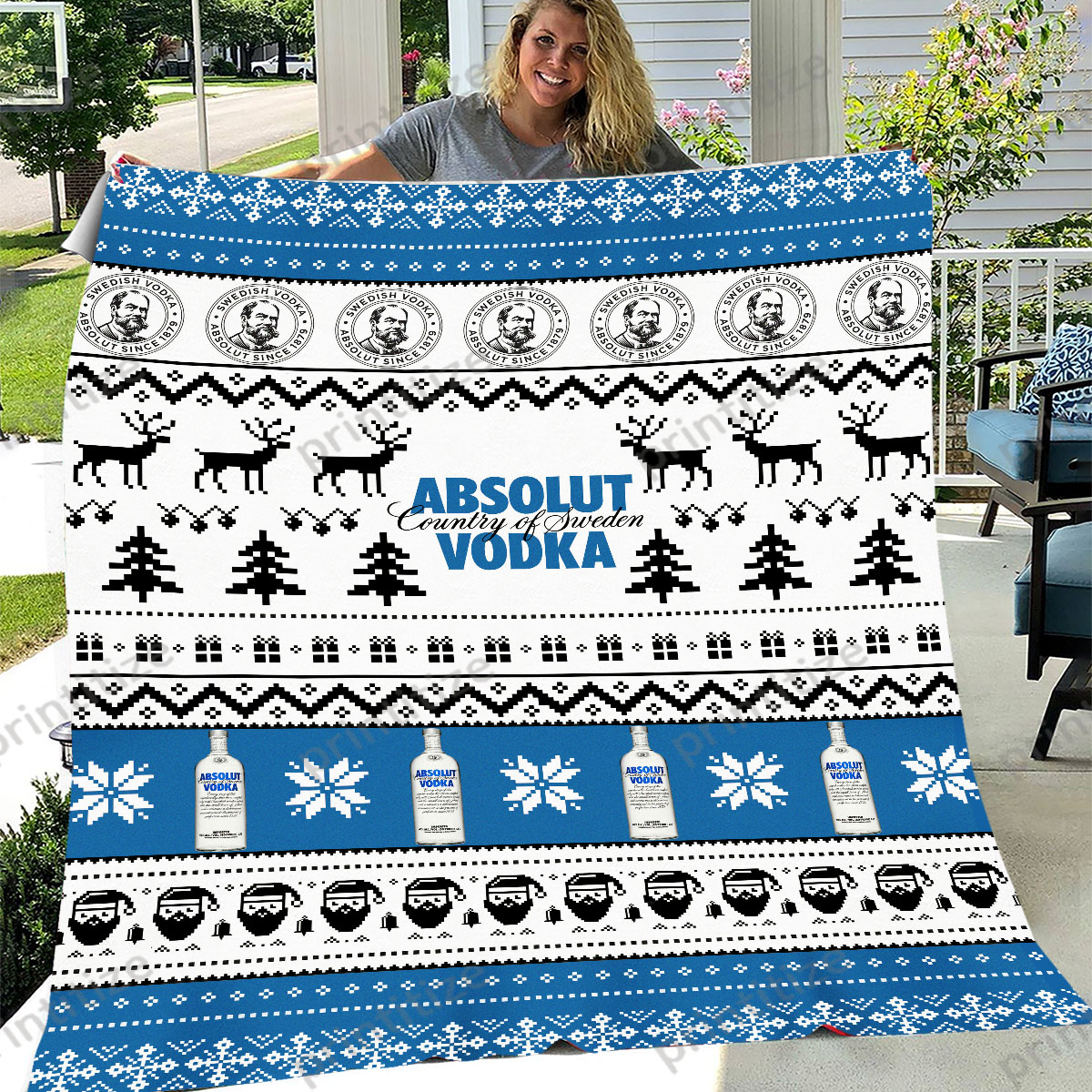 Absolut Ugly Christmas Funny Pattern Blanket