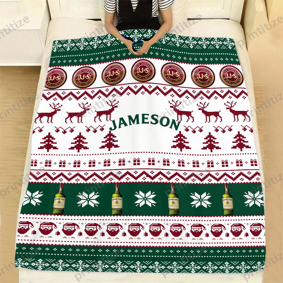 Jameson Ugly Christmas Funny Pattern Blanket