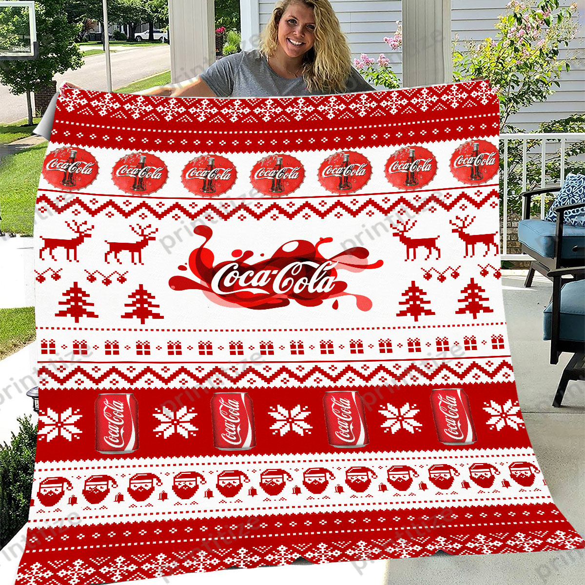 Cocacola Ugly Christmas Blanket