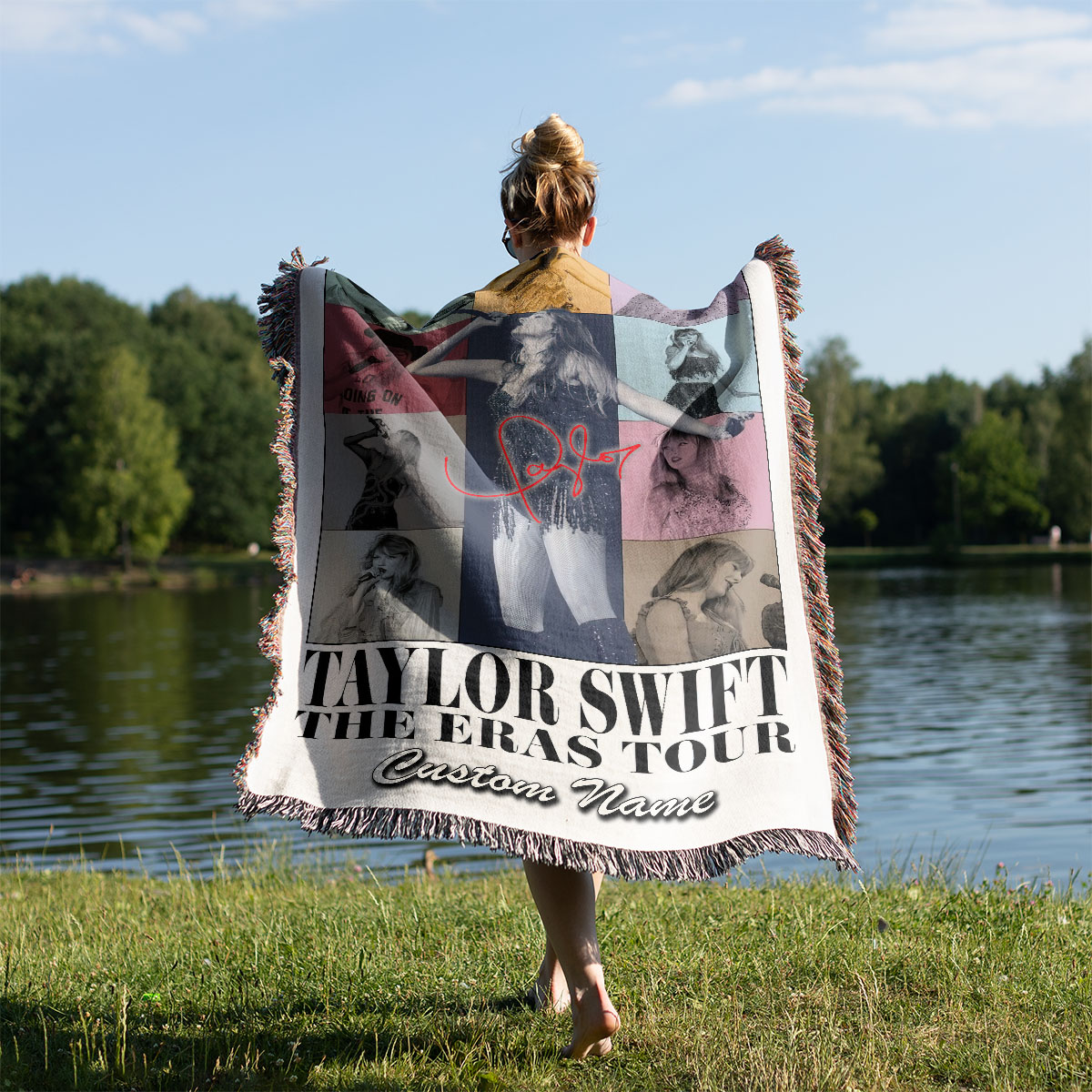 Personalized Custom Name Music Taylor Swift The Eras Tour New Premium Woven Blanket
