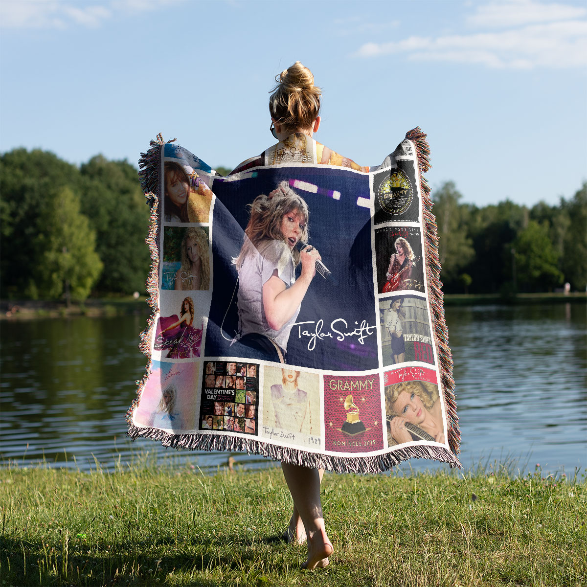 Taylor Swift Alison Swift American Singer Album Covers Premium Woven Blanket