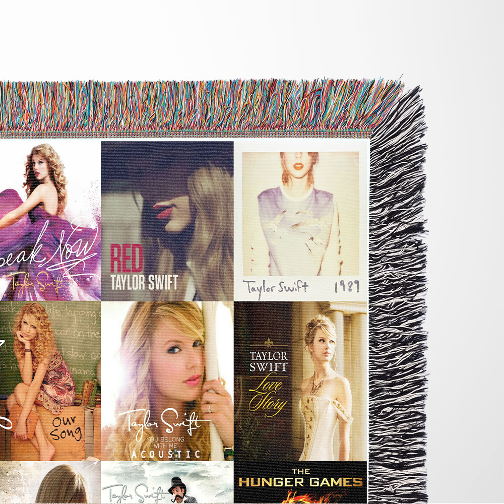 Taylor Swift Swift Collage Album Covers Premium Woven Blanket