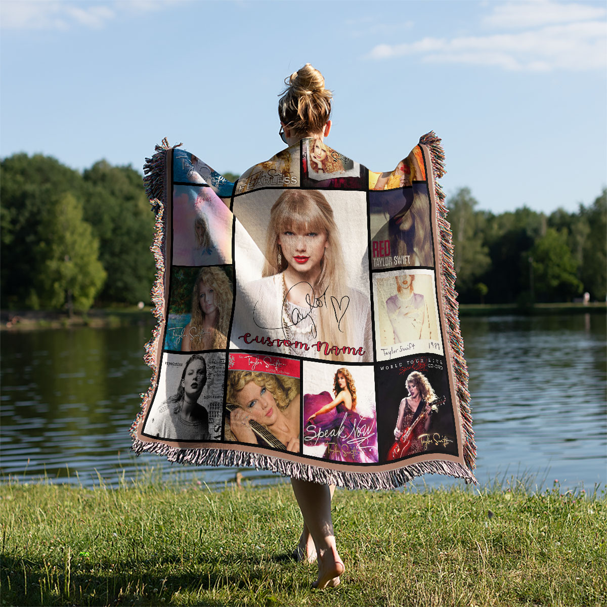 Personalized Custom Name Taylor Swift Swift Signed For Fans Premium Woven Blanket