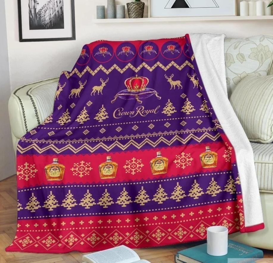 Crown Royal Ugly Xmas Whisky Fleece Blanket