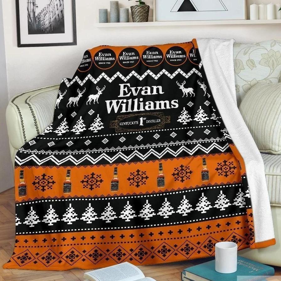 Evan Williams Ugly Xmas Whisky Fleece Blanket