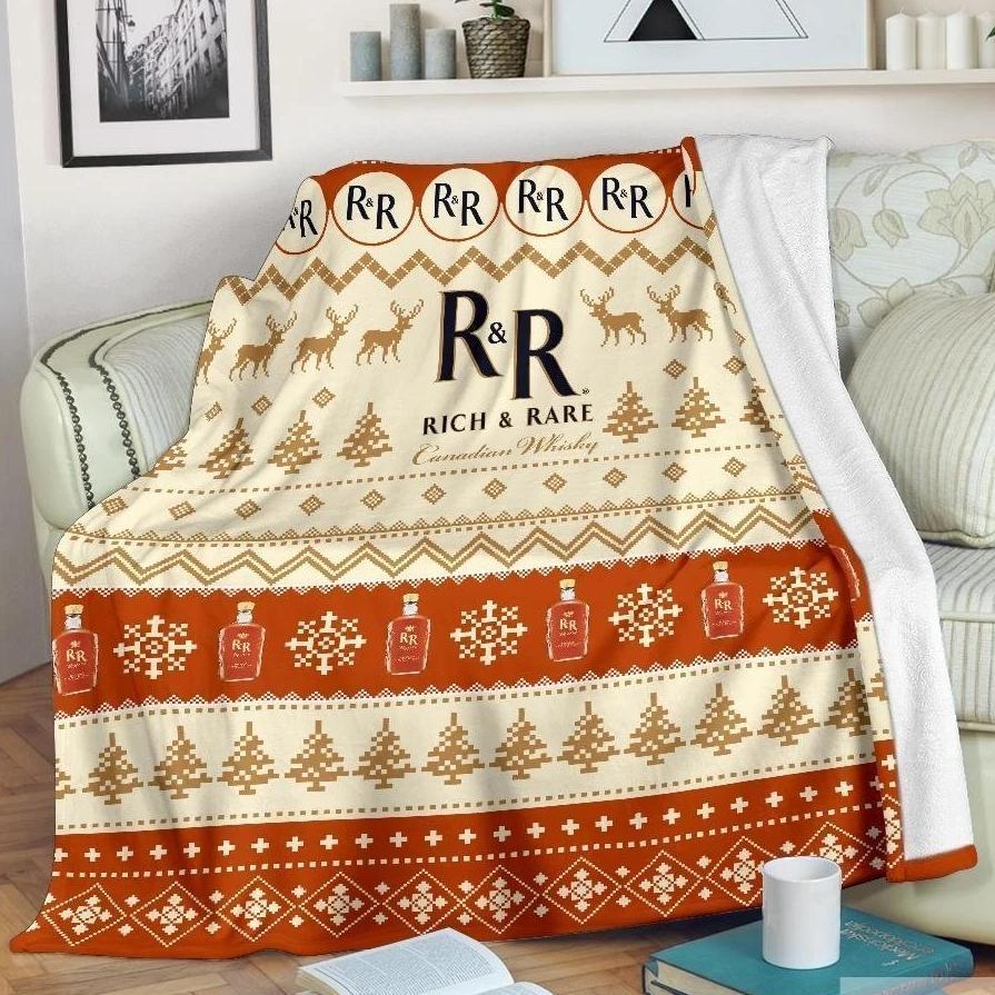Rick And Rare Ugly Xmas Whisky Fleece Blanket