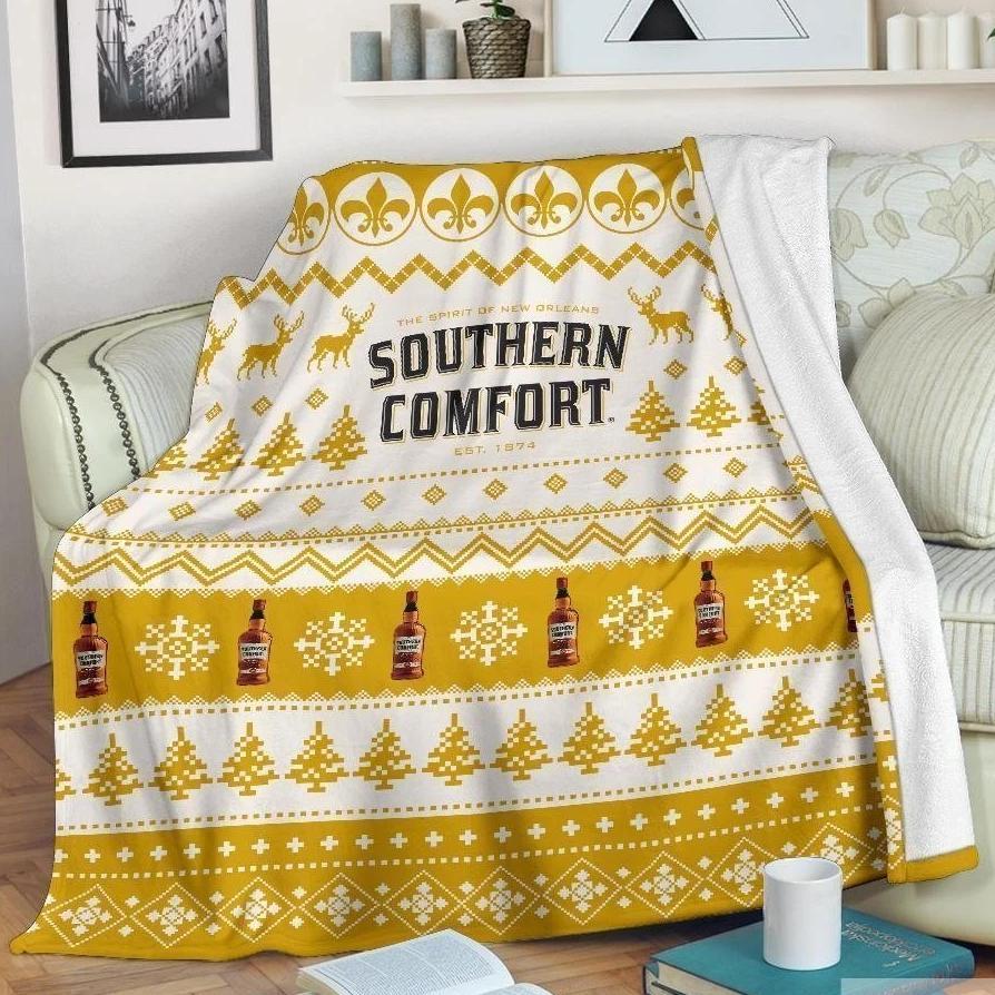 Southern Comfort Ugly Xmas Whisky Fleece Blanket