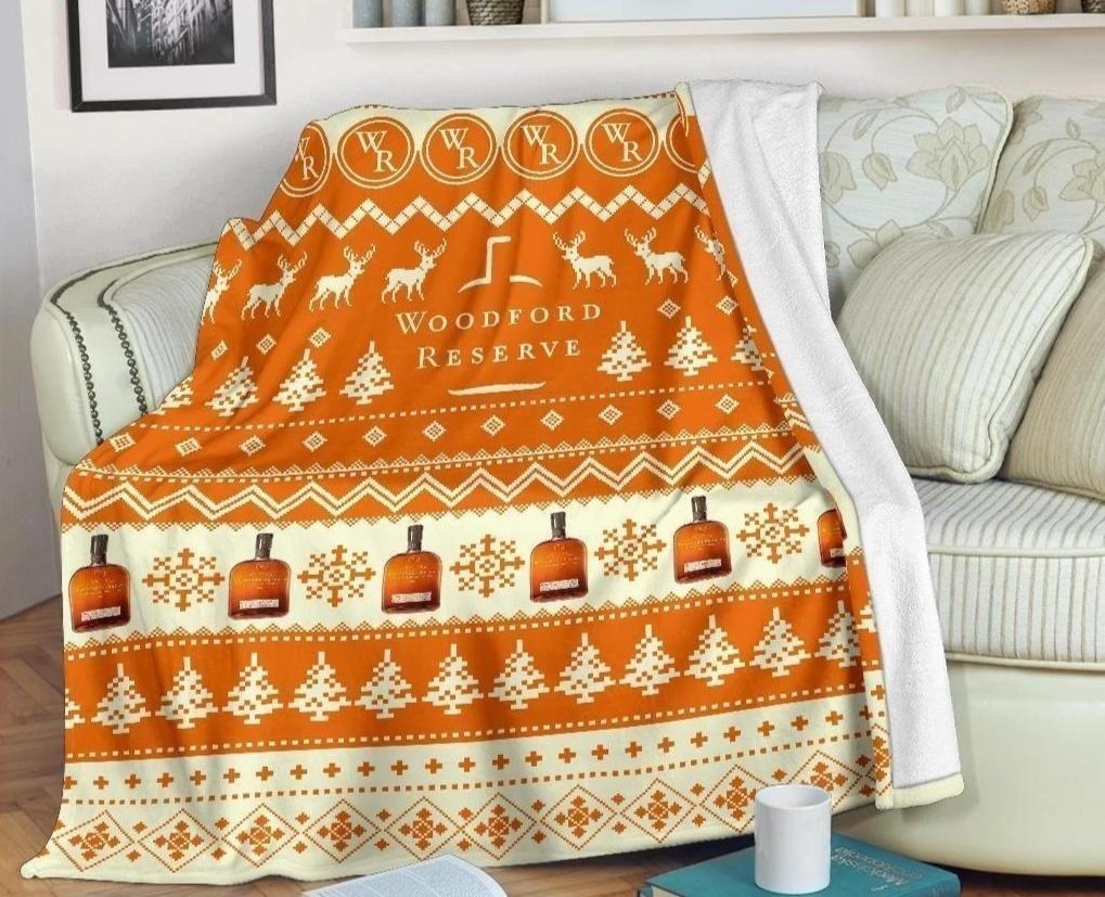 Woodford Reserve Ugly Xmas Whisky Fleece Blanket